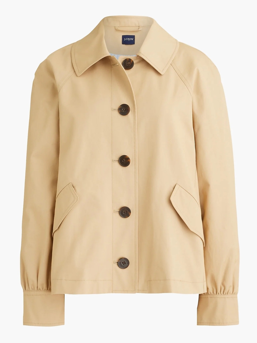 J. Crew Beige Trench-Style Button Front Jacket